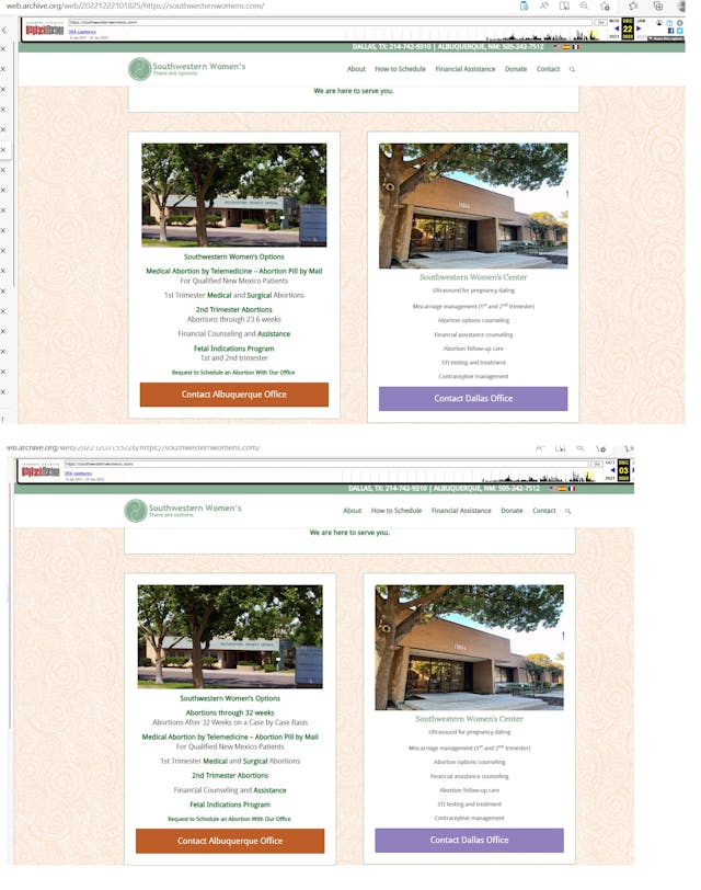 SWO’s website comparisons Abortion facility ends third trimester abortion procedures