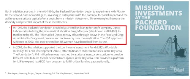 Packard Foundation invested in abortion pill manufacturer DANCO (Image: David and Lucile Packard Foundation) Image: Packard Foundation invested in abortion pill manufacturer DANCO (Image: David and Lucile Packard Foundation )