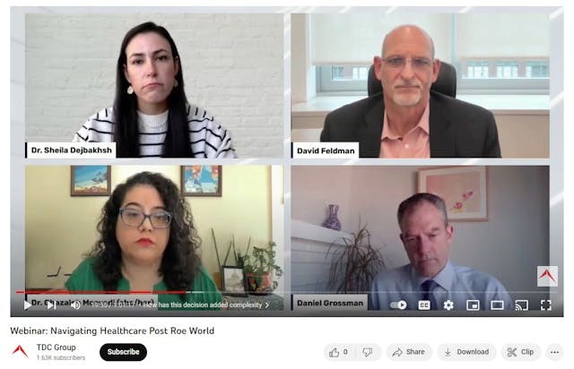 TDC Group webinar abortionists discuss telehealth for late abortions Image: TDC Group webinar abortionists discuss telehealth for late abortions