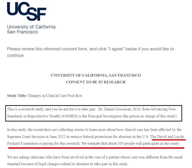 UCSF Post-Roe Study paid by Packard Foundation with abortionist Daniel Grossman 2 Image: UCSF Post-Roe Study paid by Packard Foundation with abortionist Daniel Grossman