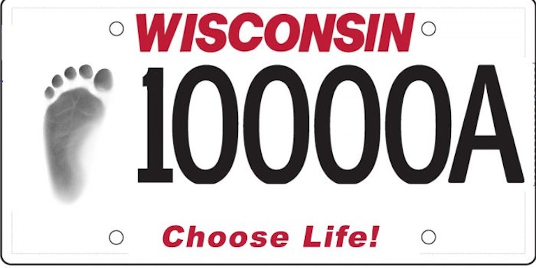Wisconsin Choose LIfe plate
