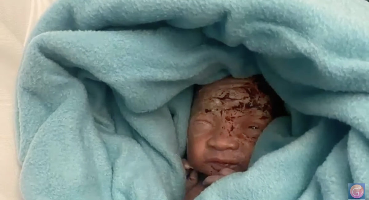 Newborn baby rescued from trash bin in airplane bathroom | Live Action