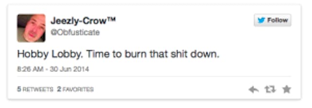 hobby lobby tweet
