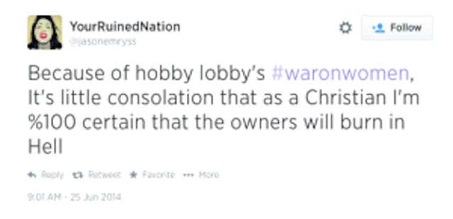 Hobby Lobby tweet