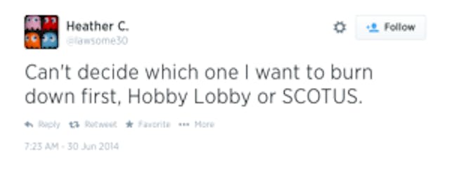 hobby lobby tweet
