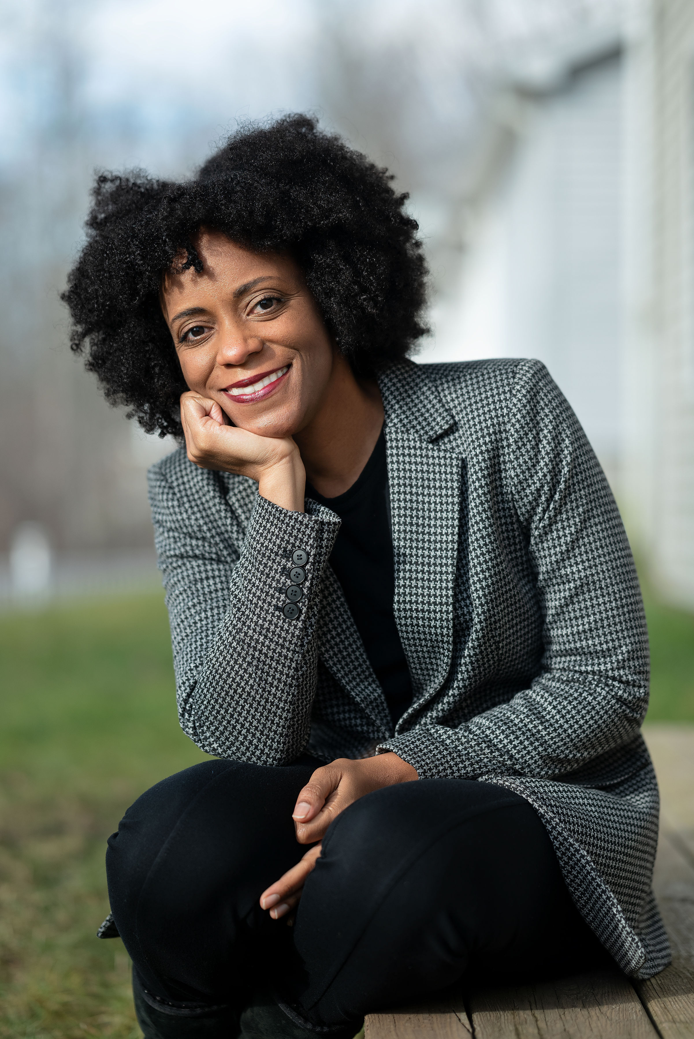 Woman sitting on a bench