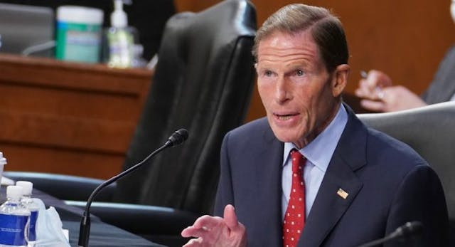 WASHINGTON, DC – OCTOBER 13: Sen. Richard Blumenthal speaks when Judge Amy Coney Barrett appears before the Senate Judiciary Committee on day two of her confirmation hearings to become an Associate Justice of the U.S. Supreme Court, on October 13, 2020 in Washington, DC. Barrett was nominated by President Donald Trump to fill the vacancy left by Justice Ruth Bader Ginsburg who passed away in September. (Photo by Sarah Silbiger-Pool/Getty Images) Judge Amy Coney Barrett grilled on Roe v. Wade during second day of Senate hearings image