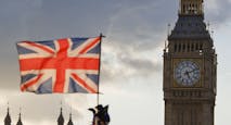 UK, London, Big Ben and British flag