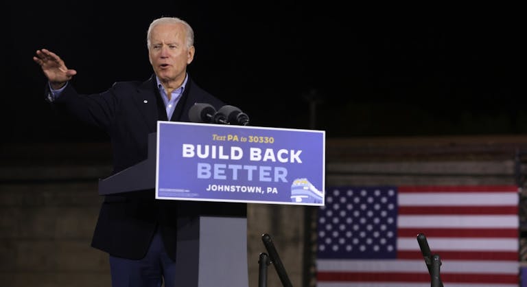 Democratic Presidential Nominee Joe Biden Holds Train Campaign Tour Of OH And PA