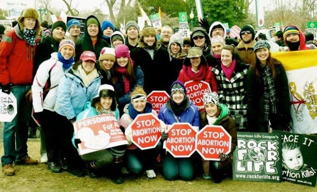 Lindenwood University, Newman Center students gather with Brad at the 2013 March for Life. LU Newman Center students gather with Brad at the 2013 March for Life