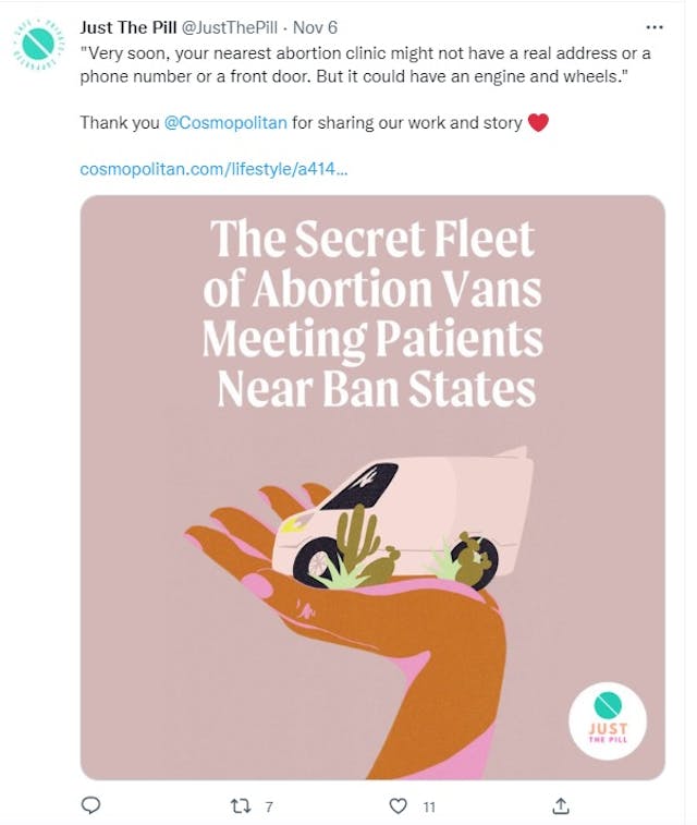 Just the Pill fleet of abortion vans (Image: Twitter) Image: Just the Pill fleet of abortion vans (Image: Twitter)