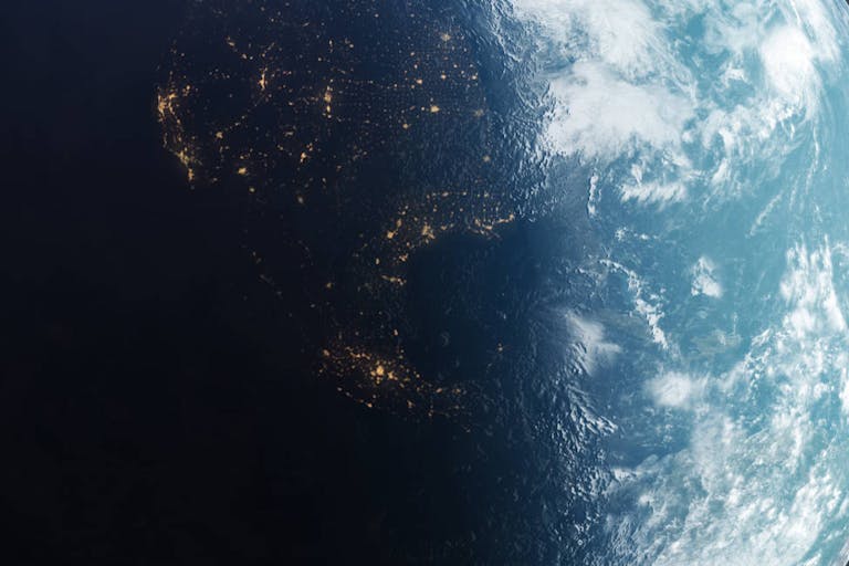 The planet earth taken from the outer space.