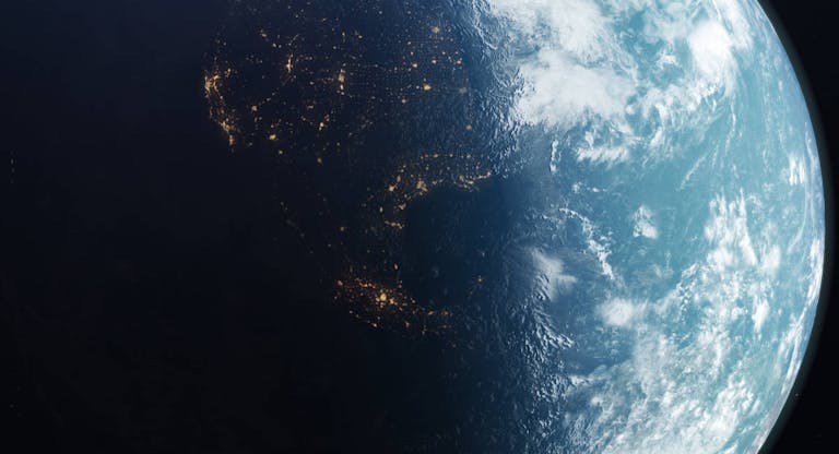 The planet earth taken from the outer space.