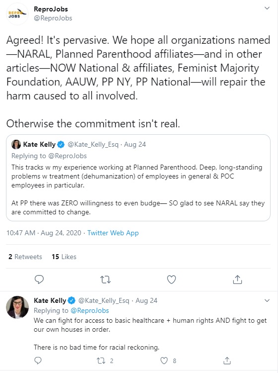 Image: ReproJobs on Buzzfeed story on racism within pro-abortion groups (Image: Twitter)