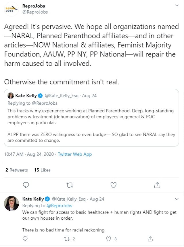 ReproJobs on Buzzfeed story on racism within pro-abortion groups (Image: Twitter) Image: ReproJobs on Buzzfeed story on racism within pro-abortion groups (Image: Twitter)