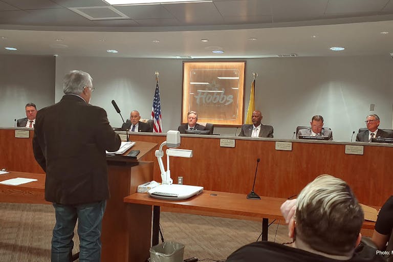 senator gallegos testifies Hobbs committee