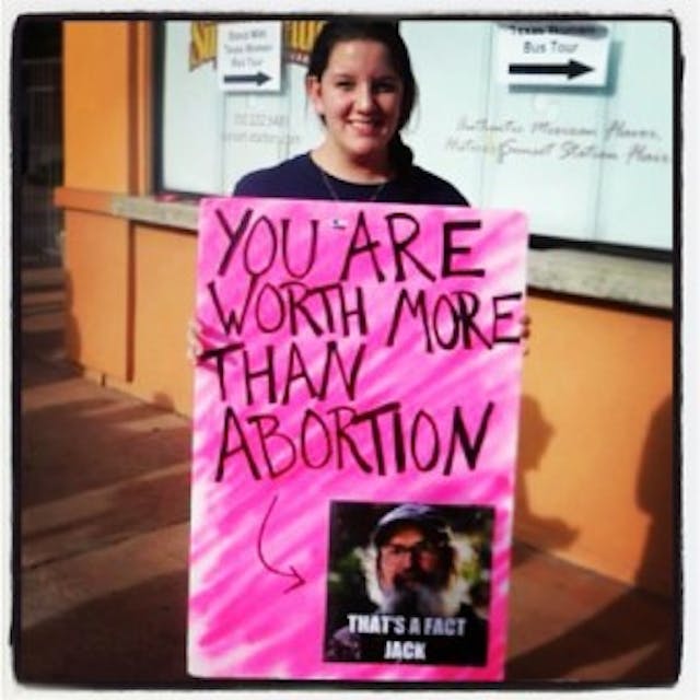 Deanna, protesting in Austin, TX during the special session to pass House Bill 2. 1382876_10151884130465519_455832581_n