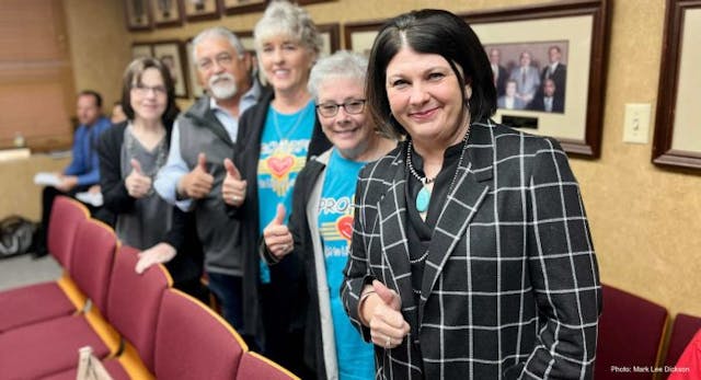 Right To Life Committee of Lea County takes a picture at the county commission meeting with Senator David Gallegos (R-Eunice) – who stood with them in support of the ordinance. (Photo: Mark Lee Dickson)