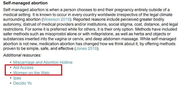 Image: TEACH abortion training Medication abortion promotes Illegal websites