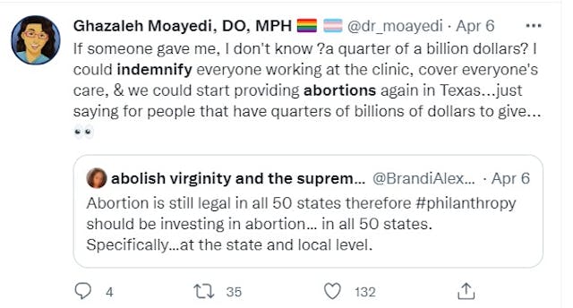 Abortion providers like Ghazaleh Moayedi want to indemnify abortion (Image: Twitter) Image: Abortion providers like Ghazaleh Moayedi want to indemnify abortion (Image: Twitter)
