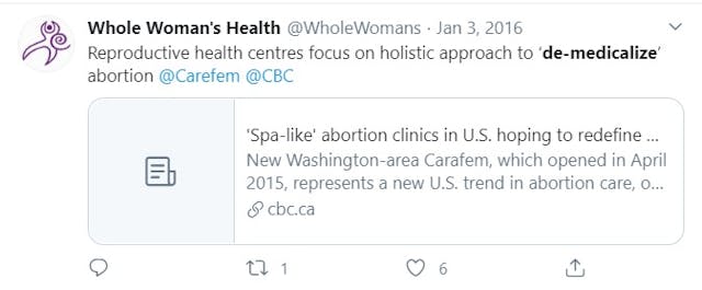 Image: De-medicalize abortion (Image Whole Women's Health (WWH) Tweet)