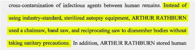 Arthur Rathburn, body parts broker, fetuses: From a January 2016 federal grand jury indictment of Arthur Rathburn. (Source: U.S. court filing)