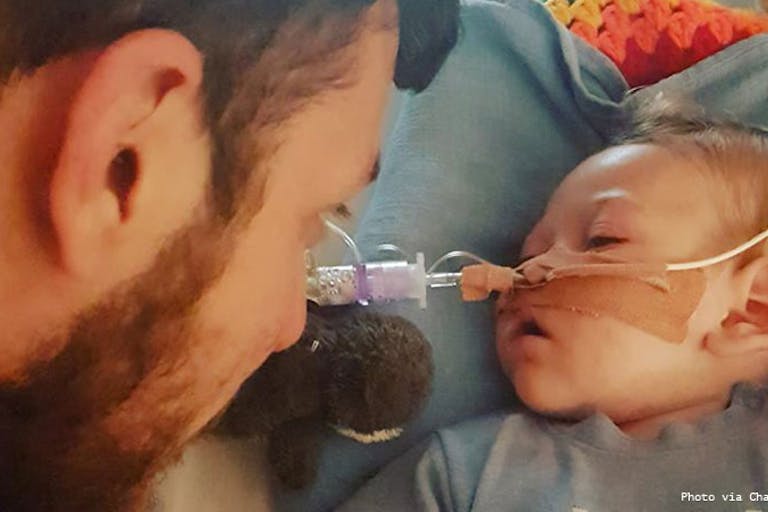 Charlie Gard, who was taken off life support despite his parents' best efforts, and his father.