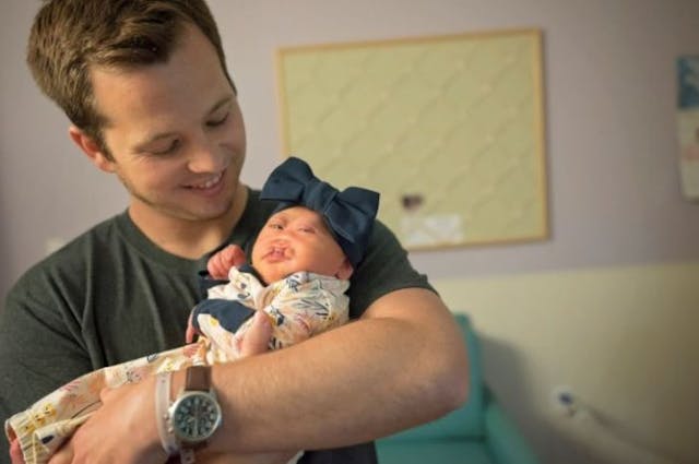 Blakely and her father Michael who refused abortion. via YouCaring.com