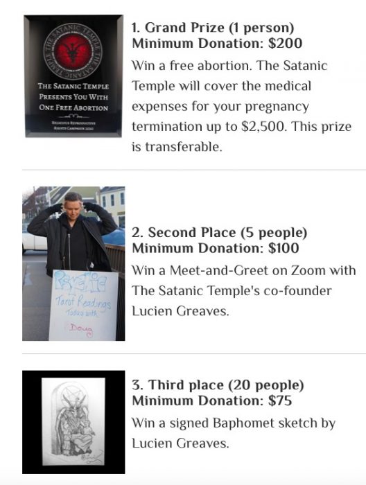 SICK: Satanic Temple raffles off abortion ‘up to $2,500’ as part of fundraising campaign image