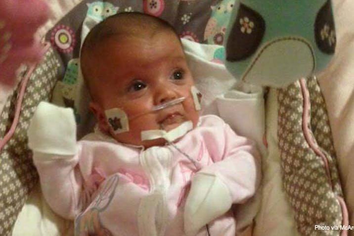 Baby Meabh Mcardle, born at 23 weeks. She could have been subjected to a D&E abortion. (Photo via Facebook)
