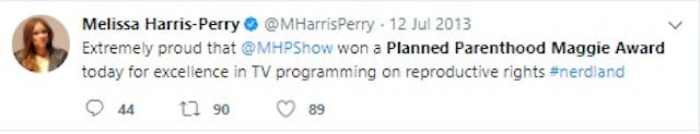 Planned Parenthood Maggie Award MSNBC Melisa Harris-Perry Planned Parenthood awards journalists who ignore their sexual abuse scandals image