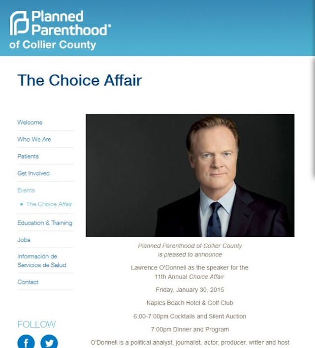 Lawrence O’Donnell Planned Parenthood Planned Parenthood awards journalists who ignore their sexual abuse scandals image