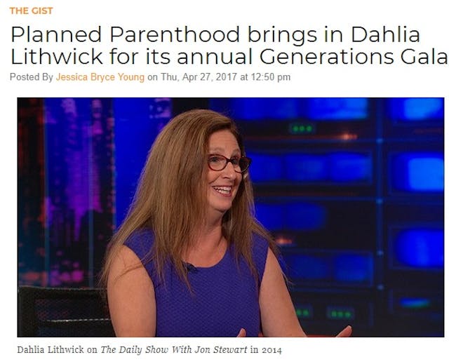 Dahlia Lithwick and Planned Parenthood Planned Parenthood awards journalists who ignore their sexual abuse scandals image