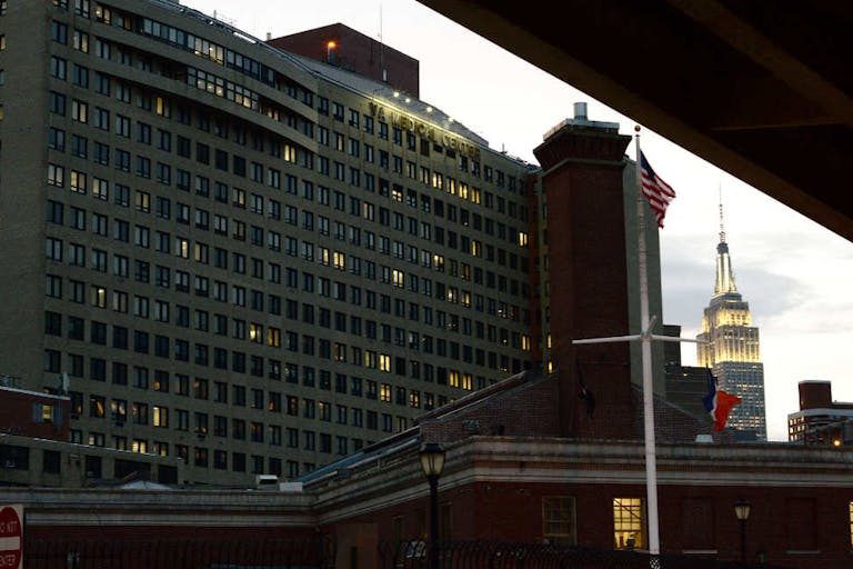 New York City VA Hospital at dusk