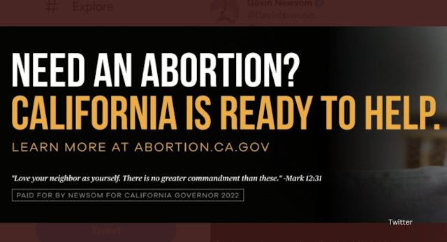 California, Newsom, abortion billboard