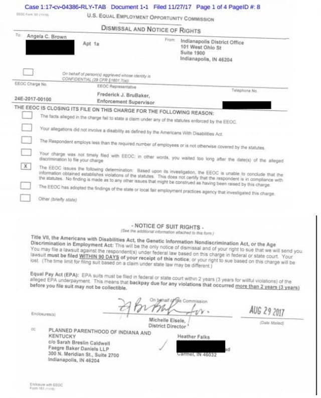 EEOC Claim Angela Brown against Planned Parenthood EEOC Claim Angela Brown against Planned Parenthood