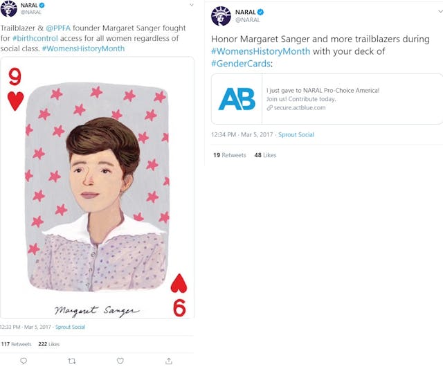 NARAL prochoice tweets praises to Planned Parenthood founder racist Margaret Sanger (Images: Twitter)Planned Parenthood Image: NARAL prochoice tweets praises to Planned Parenthood founder racist Margaret Sanger (Image: Twitter)