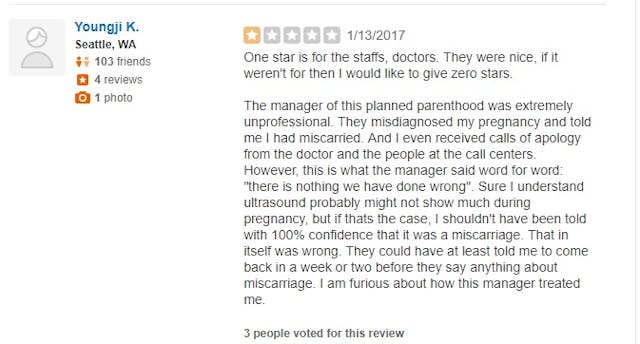 PP Bellevue WA Review Jan 2017 ‘I felt like cattle’: WA Planned Parenthood clients leave poor Yelp reviews image