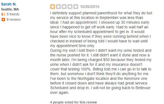 ‘I felt like cattle’: WA Planned Parenthood clients leave poor Yelp reviews image