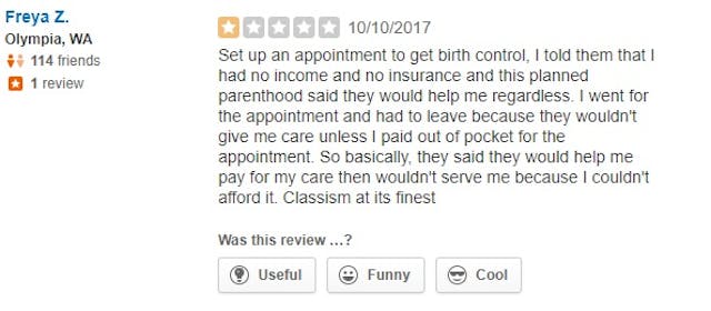 ‘I felt like cattle’: WA Planned Parenthood clients leave poor Yelp reviews image