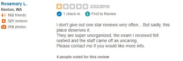 PP Mt Vernon WA Review Feb 2010 ‘I felt like cattle’: WA Planned Parenthood clients leave poor Yelp reviews image