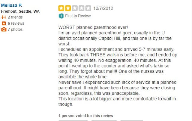 ‘I felt like cattle’: WA Planned Parenthood clients leave poor Yelp reviews image
