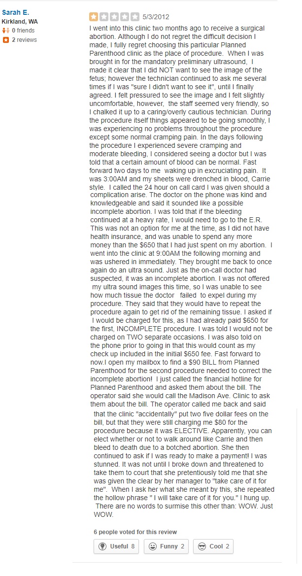 ‘I felt like cattle’: WA Planned Parenthood clients leave poor Yelp reviews image