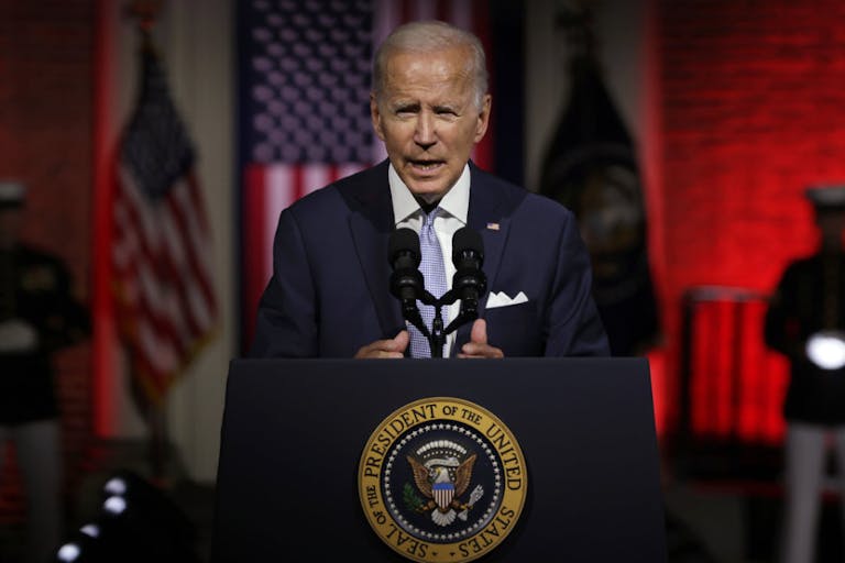 President Biden During Primetime Speech Outside Philadelphia’s Independence National Historical Park