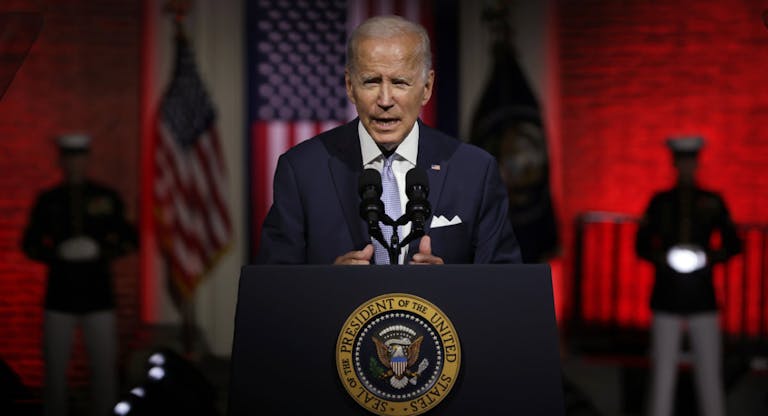 President Biden During Primetime Speech Outside Philadelphia’s Independence National Historical Park