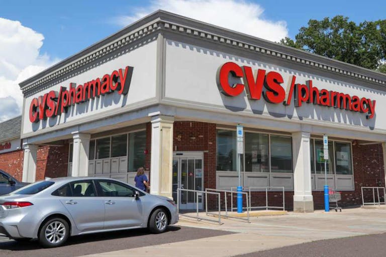 A CVS logo is displayed at one of their stores near