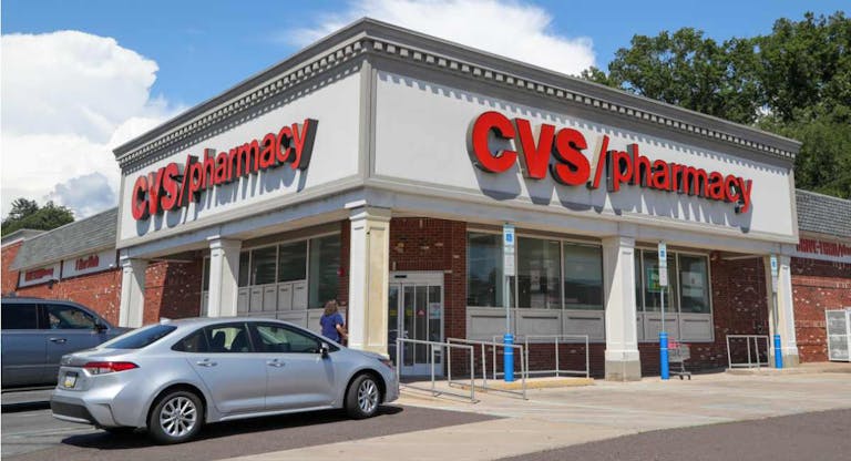 A CVS logo is displayed at one of their stores near