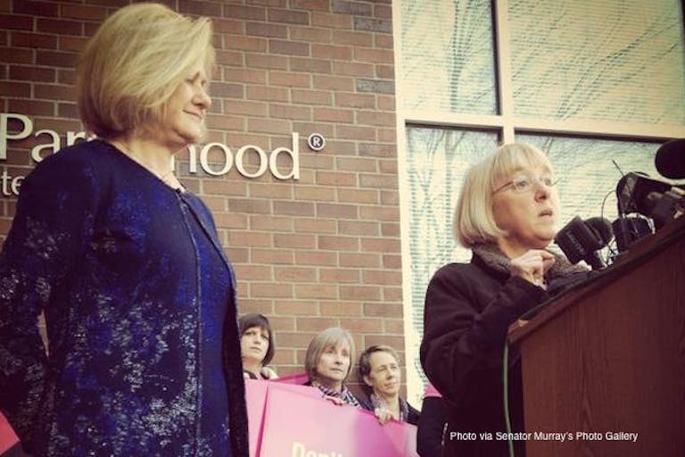 Sen. Patty Murray (far right) Senator Patty Murray, NARAL, protest, abortion, support
