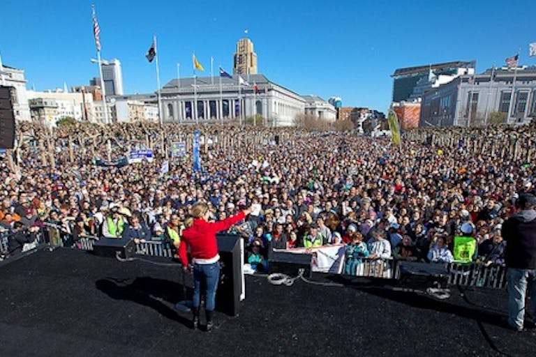 Pro-life advocates rally for the right to life in San Francisco, CA at the Walk for Life 2013. walk-for-life