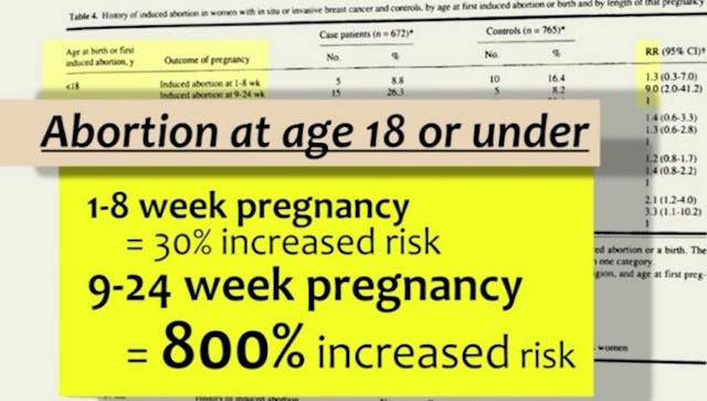 Daling Study on abortion breast cancer under 18 (screenshot: “Hush: the Documentary”) Cancer Institute escorts pro-choice filmmaker out after she questions denial of abortion-breast cancer link image